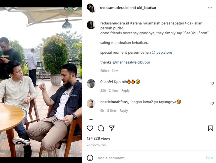 Ariel NOAH Bilang Begini Saat Pamer Kebersamaan dengan Uki Kautsar, Rasa Salut Menggema