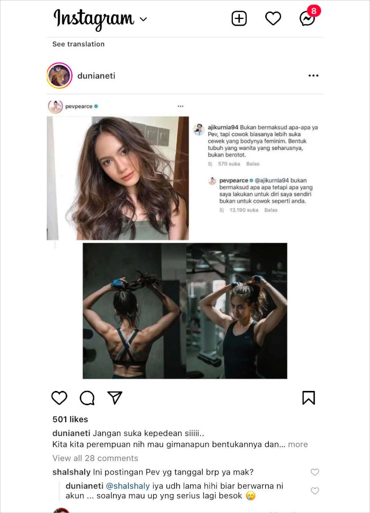 Tak Terima Bentuk Badannya Dicibir, Pevita Pearce Beri Balasan Menohok