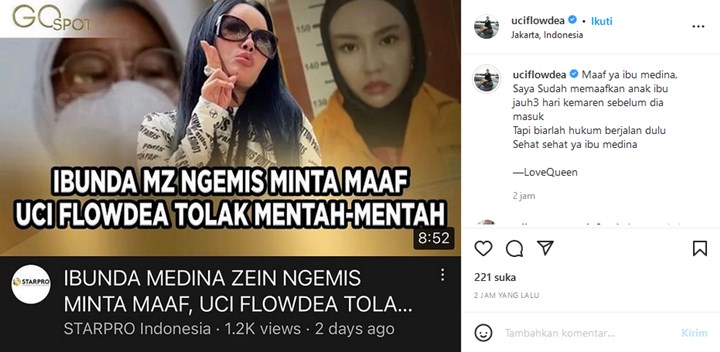 Ibunda Medina Zein Ngemis Maaf ke Uci Flowdea Tapi Ditolak Mentah-mentah, Netter Geram