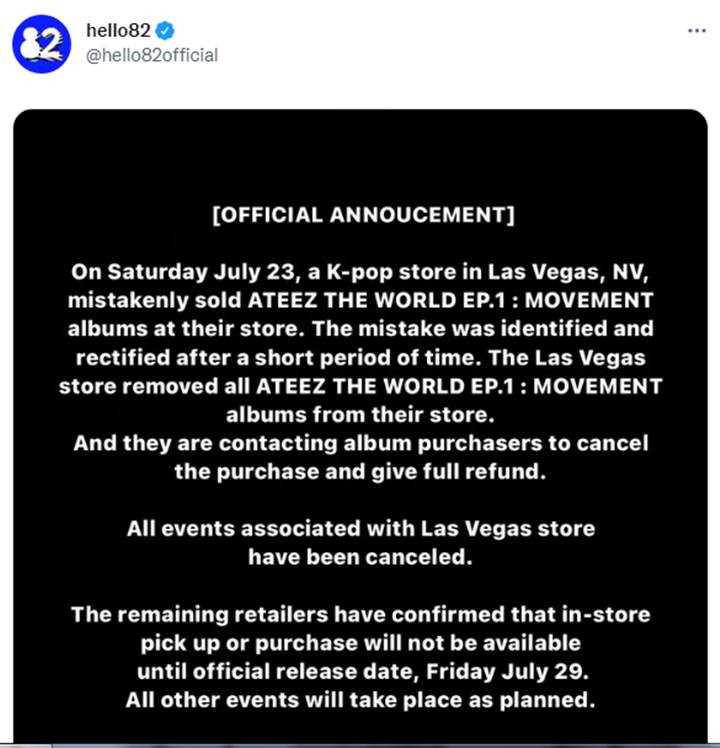 Buat Heran, Toko Musik di Las Vegas Tak Sengaja Jual Album ATEEZ Sebelum Dirilis