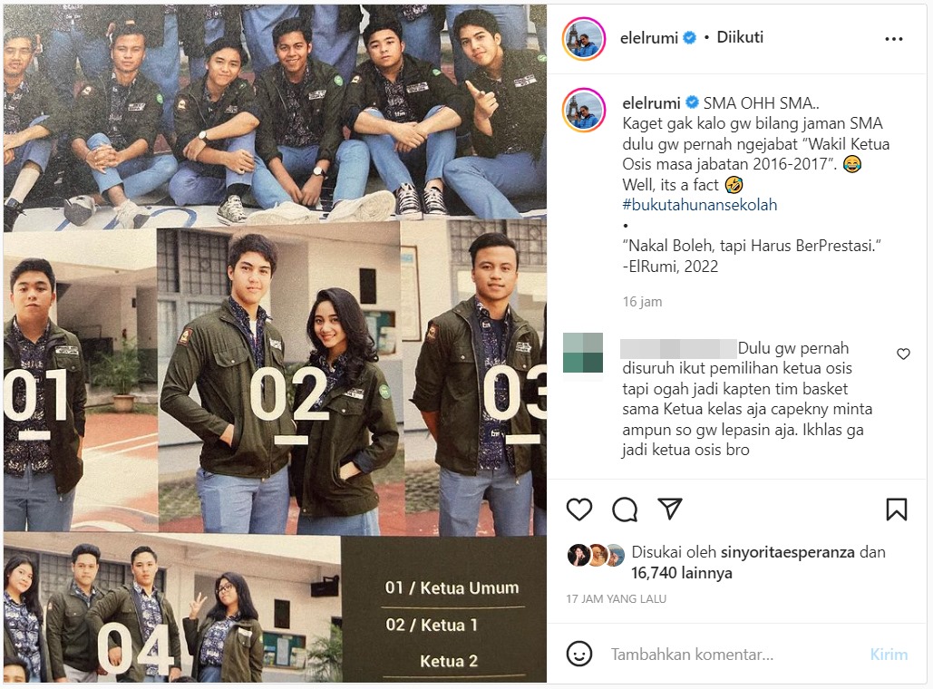 El Rumi Bongkar Fakta Tak Terduga Saat Pajang Foto Lawas Masa SMA: Kaget Gak?