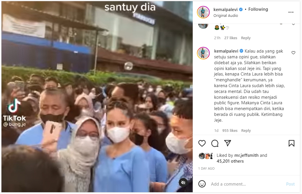 Kemal Palevi Sentil Attitude Jeje Slebew, Singgung Soal Mental Hingga Bandingkan dengan Cinta Laura