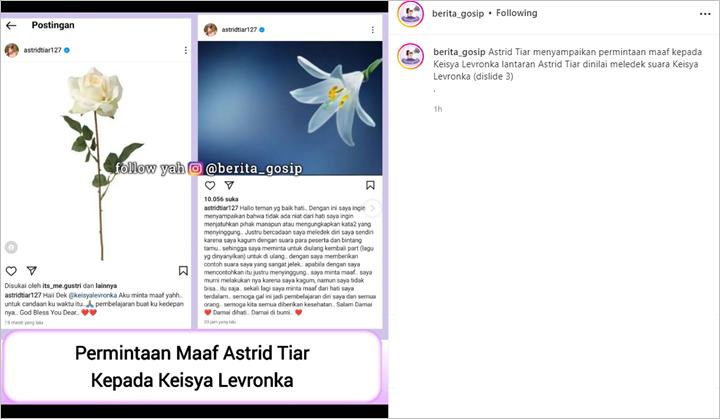 Kini Lampirkan Nama, Astrid Tiar Minta Maaf ke Keisya Levronka Seraya Sampaikan Begini