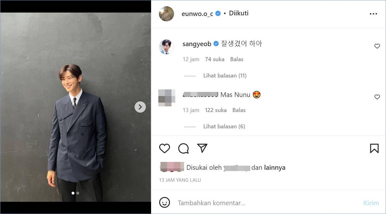 Lee Sang Yeob mengomentari potret baru Cha Eun Woo ASTRO