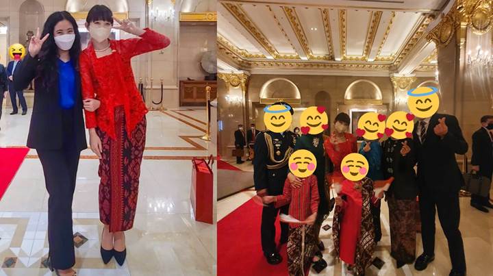Dita Karang Secret Number Tampil Menawan Pakai Kebaya Merah Sambut Presiden RI ke Korea Selatan