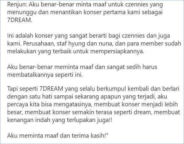 Nyesek Jamaah, Member NCT Dream Kompak Tulis Pesan Panjang Lebar usai