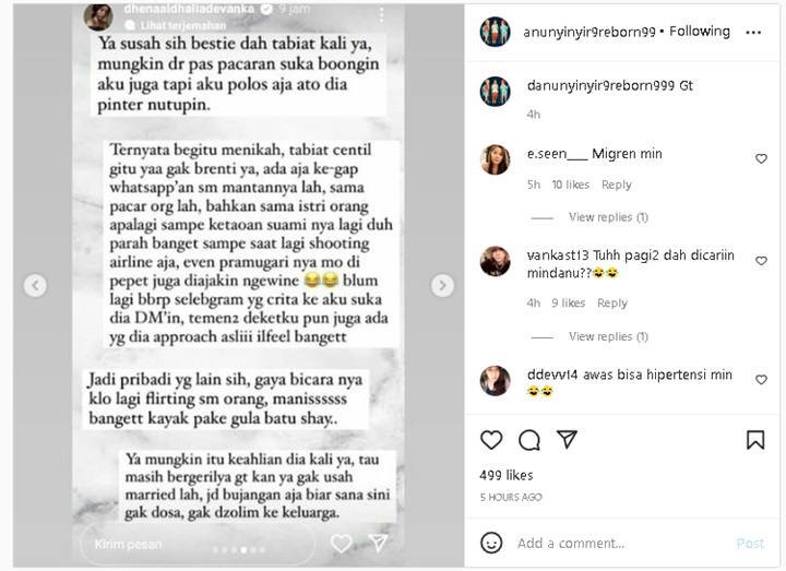Dhena Devanka Klarifikasi Isu Rebut Jonathan Frizzy dari Mantan Hingga Disebut Kini Kena Karma