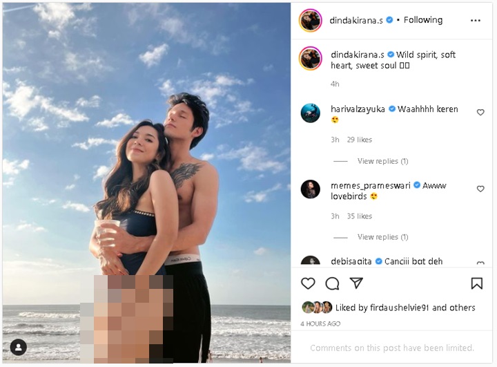 Dinda Kirana Pamer Foto Dipeluk Pacar Saat Tampil Seksi Kenakan Swimsuit