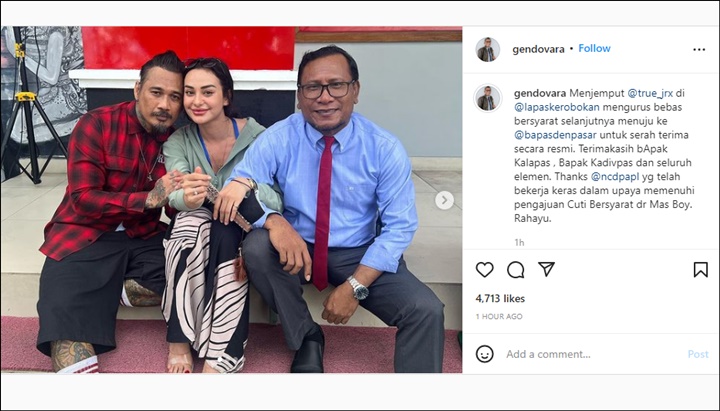 Jerinx SID Bebas Hari Ini, Potretnya Saat Dijemput Nora Alexandra Diserbu Netizen