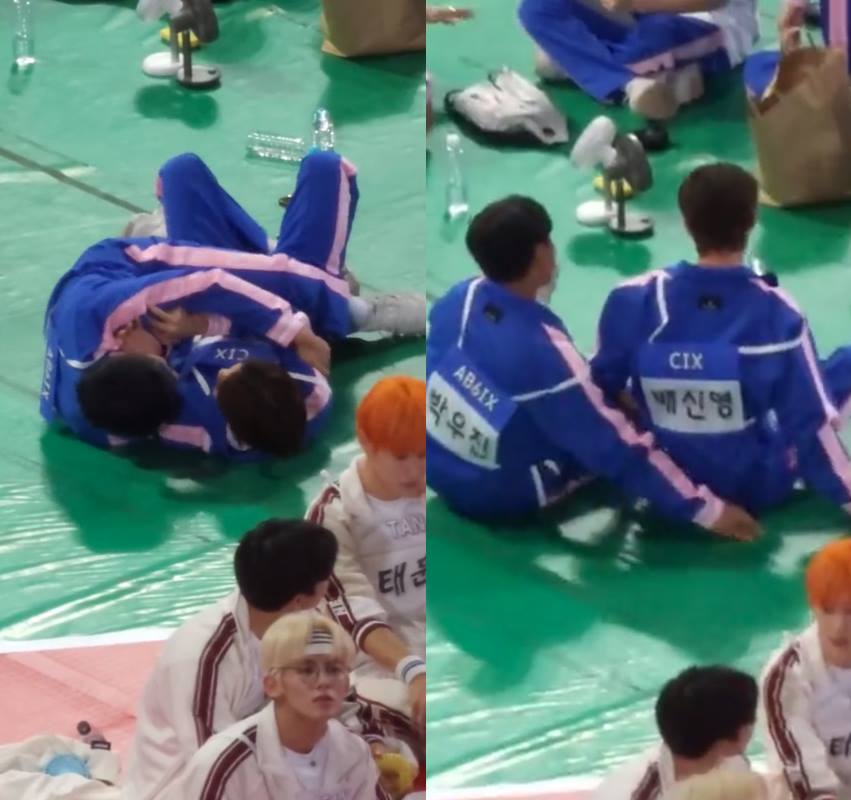 Momen Park Woo Jin AB6IX dan Bae Jinyoung CIX di \