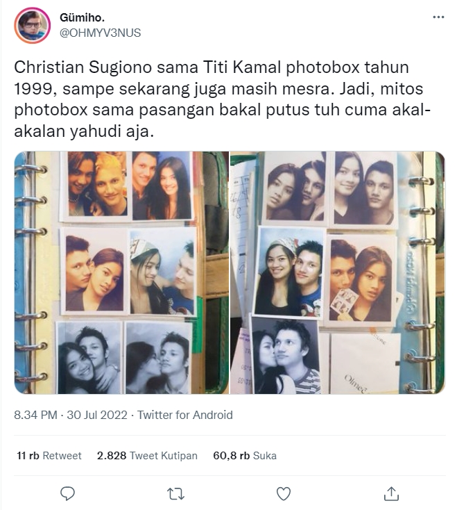Mendadak Viral, Photobox Lawas Titi Kamal dan Christian Sugiono Sukses Patahkan Mitos Ini