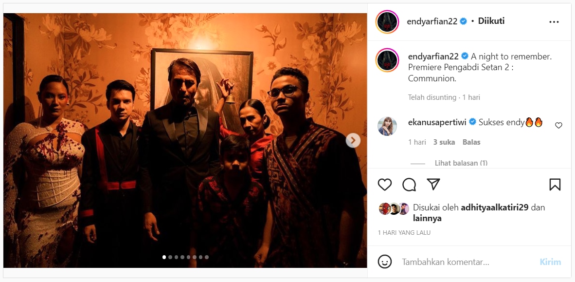 Penampilan Endy Arfian di Gala Premier \'Pengabdi Setan 2\' Disorot, Disebut Bak \'Black Mamba\'