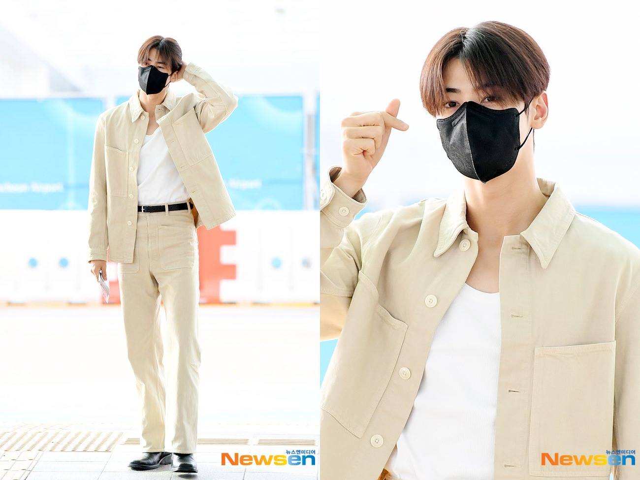 Fashion airport Cha Eun Woo ASTRO menuju Manila, Filipina