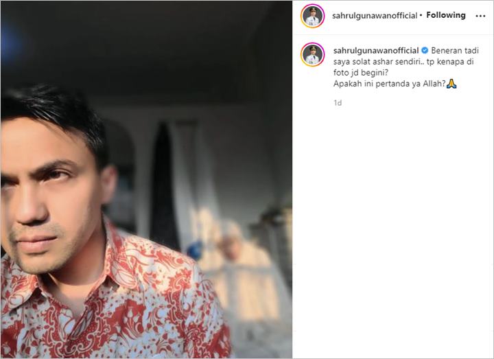 Salat Sendirian, Sahrul Gunawan Bingung Abadikan Selfie Justru Hasilnya Begini: Apakah Pertanda?