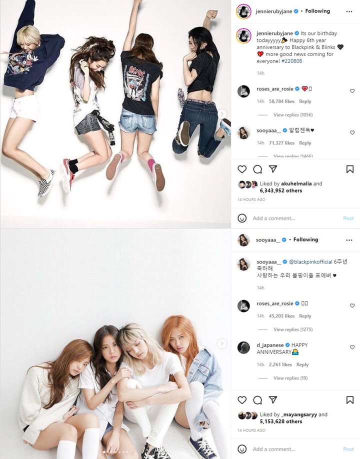 BLACKPINK Kompak Rayakan Ultah Ke-6 di Instagram, Isi Pesannya Kelewat Menyentuh