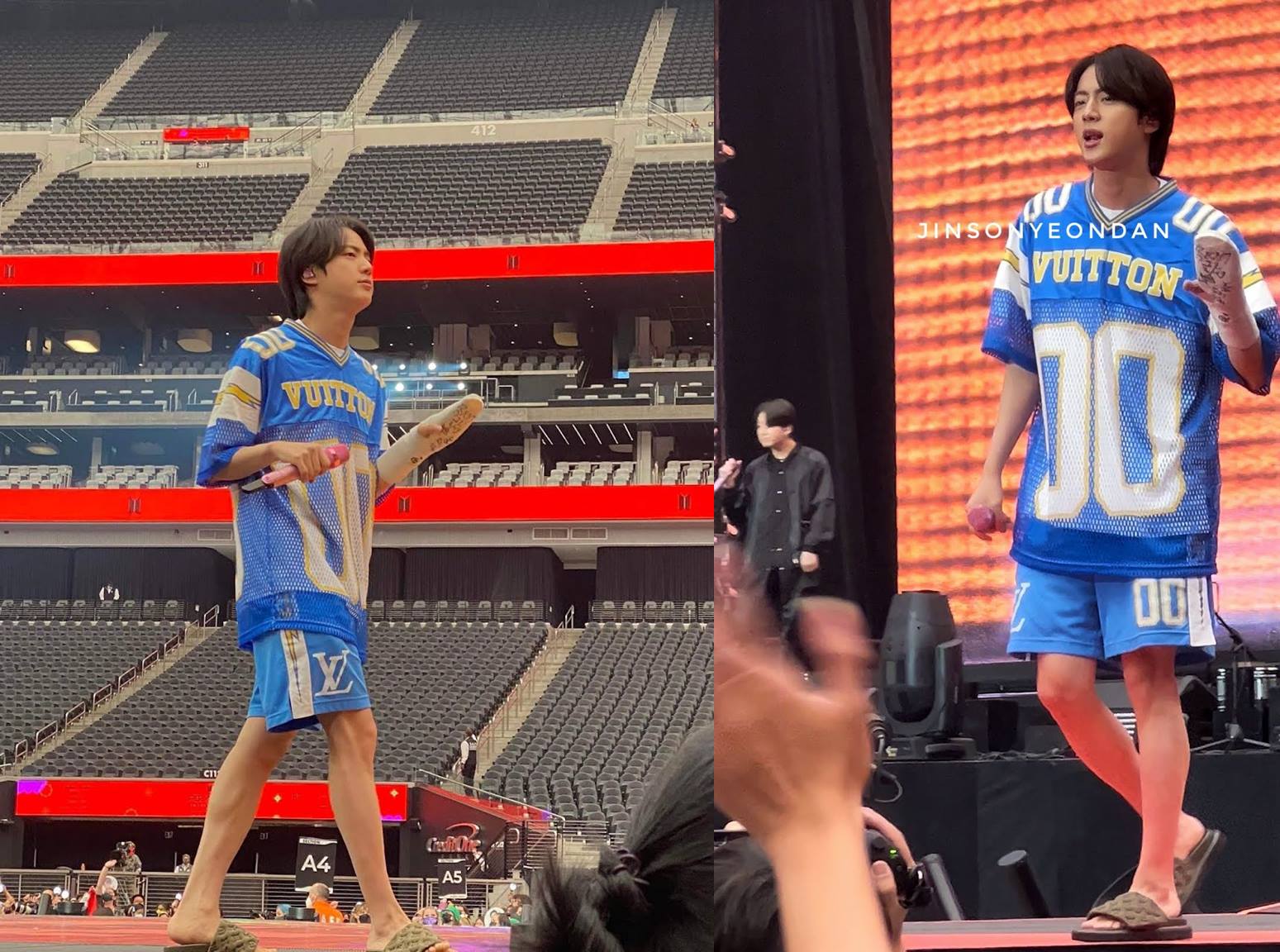 Potret Jin BTS di soundcheck konser di LA
