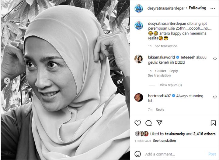 Desy Ratnasari Anti Jaim Pamer Kerutan di Wajah: Dibilang Seperti