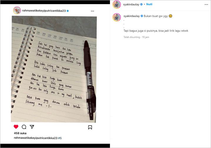 Syakir Daulay Soroti Puisi Tulisan Rahmawati Kekeyi, Beri Reaksi Tak Terduga