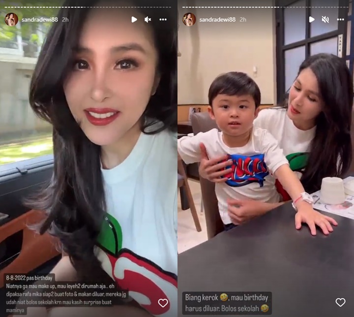 Sandra Dewi Kaget Anak-anak Bolos Sekolah Demi Beri Kejutan Ultah, Siapa Biang Keroknya?