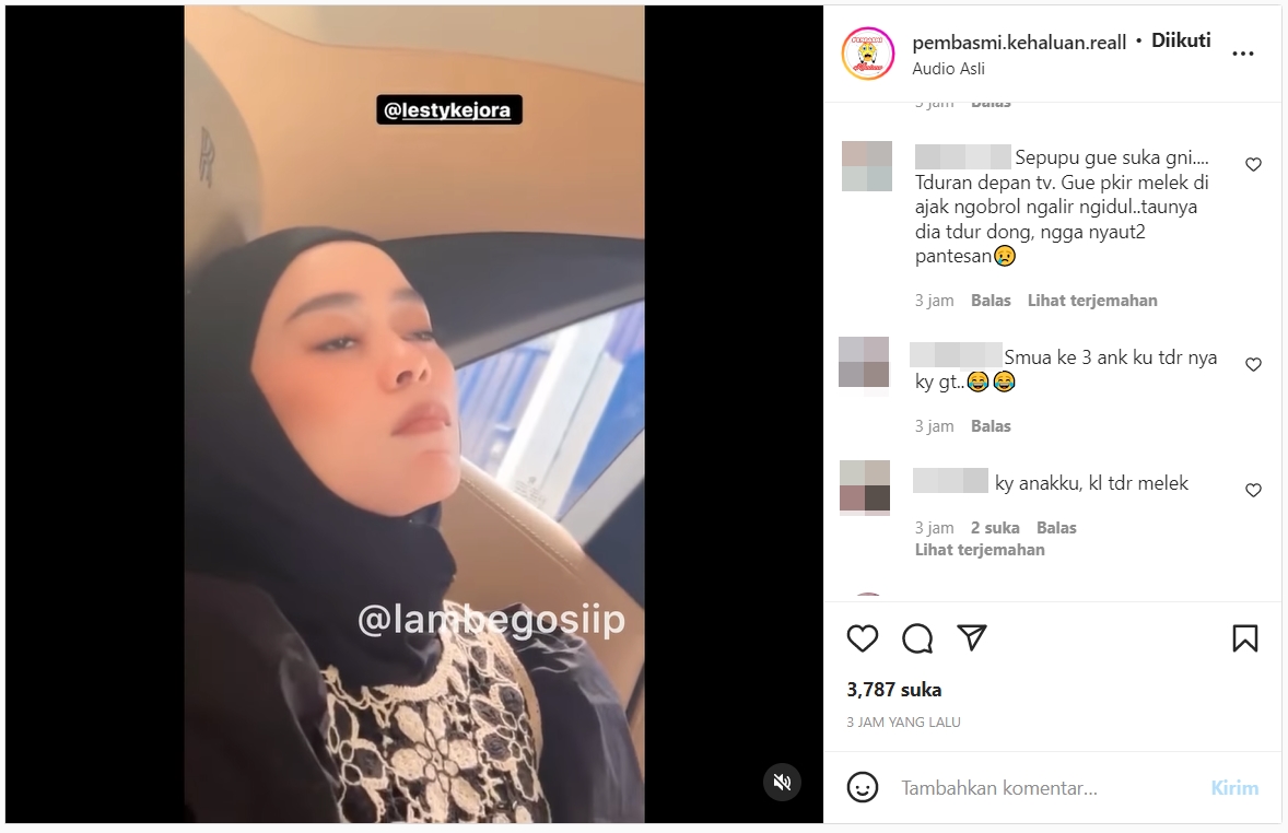 Rizky Billar Ngakak Sambil Rekam Lesty Kejora Tidur Pulas dengan Mata Terbuka