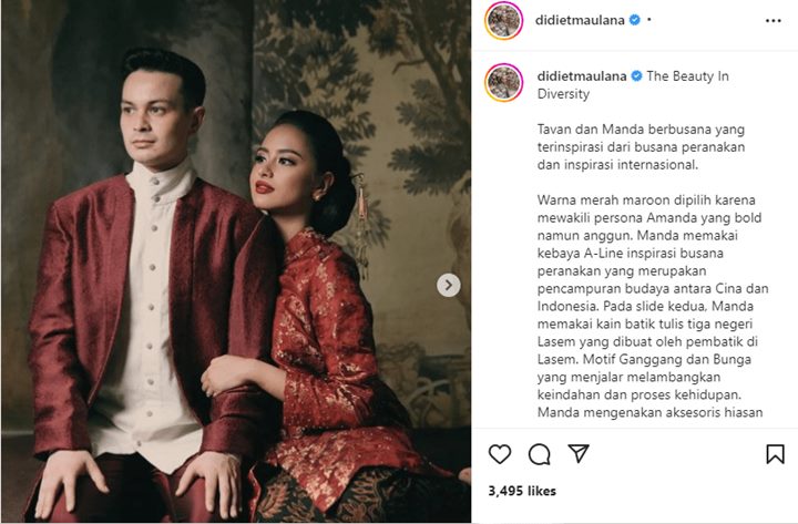 Baju Prewed Adik Maudy Ayunda Kaya Nilai Seni, Detail Busana Terinspirasi Dari Dua Hal Menakjubkan