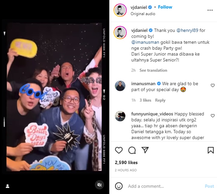 Giliran Daniel Mananta yang Rayakan Ulang Tahun Bareng Henry Lau, Intip Keseruan Pestanya