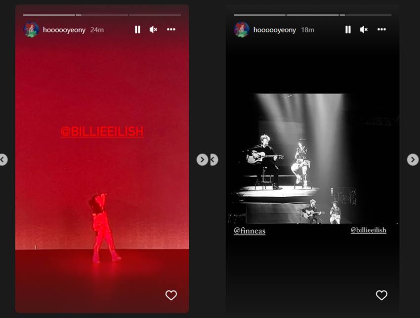 Jung Ho Yeon menonton konser Billie Eilish