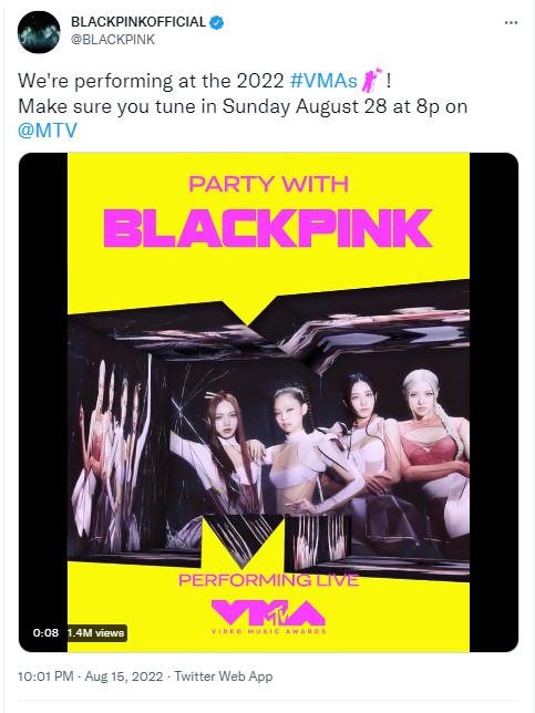 BLACKPINK Dipastikan Tampil di MTV Video Music Awards Usai Lakukan Comeback