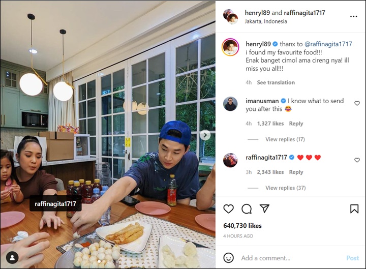 Nagita Slavina Bikin Henry Lau Ketagihan Cimol-Cireng