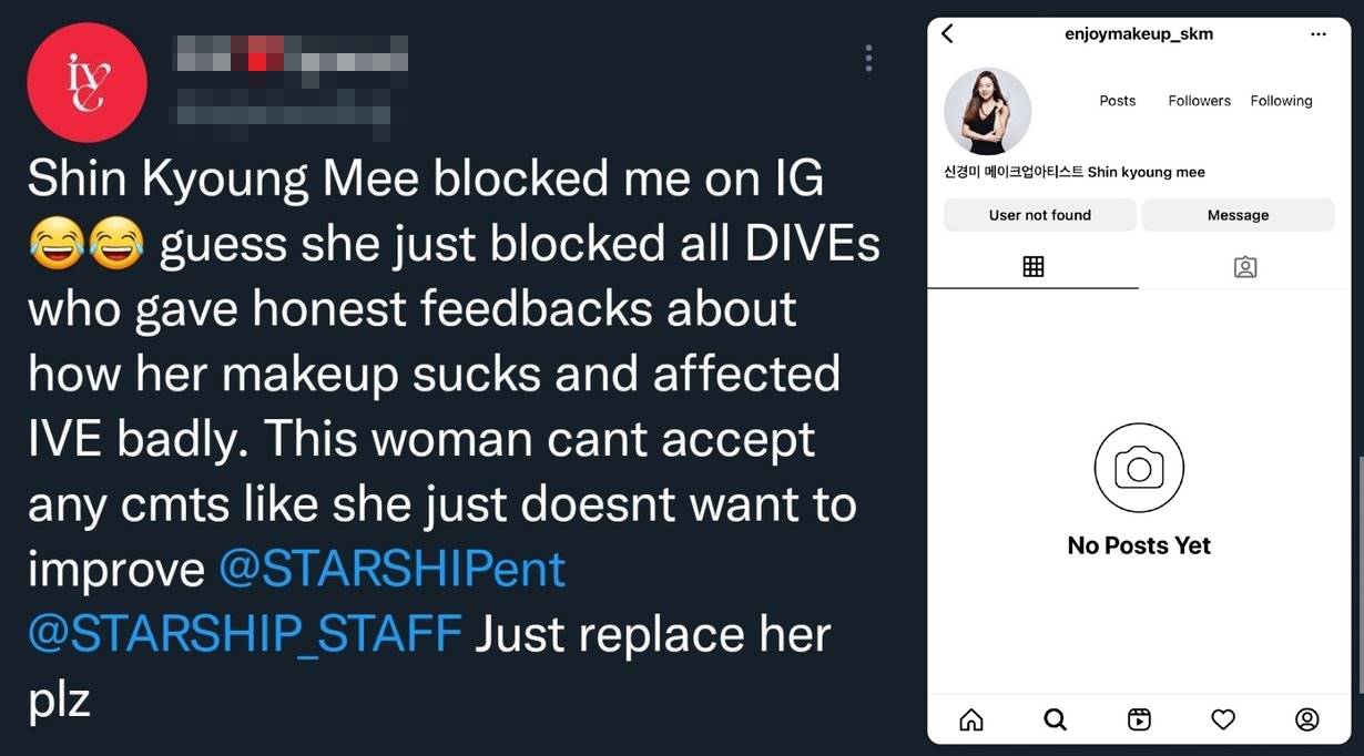 Penggemar mengakui diblok MUA IVE usai memberikan kritik
