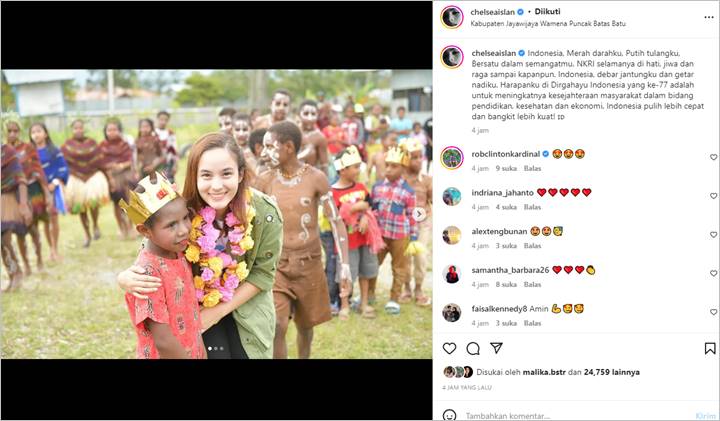 Chelsea Islan dan Rob Clinton Kompak Bagikan Foto Ini Saat Peringati HUT RI, Bukti Couple Goals?