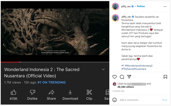 Gandeng Novia Bachmid Lagi, Alffy Rev Berhasil Bawa Wonderland Indonesia 2 Jadi Trending 1