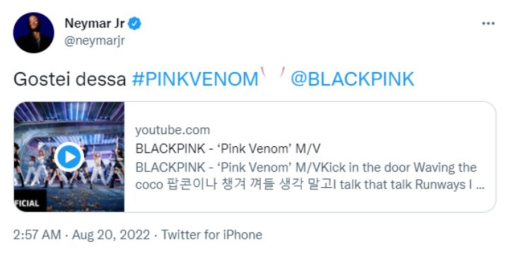 Usai Jennie BLACKPINK Pakai Jersey MU, Neymar Jr Dengarkan \'Pink Venom\' Makin Bikin Geger