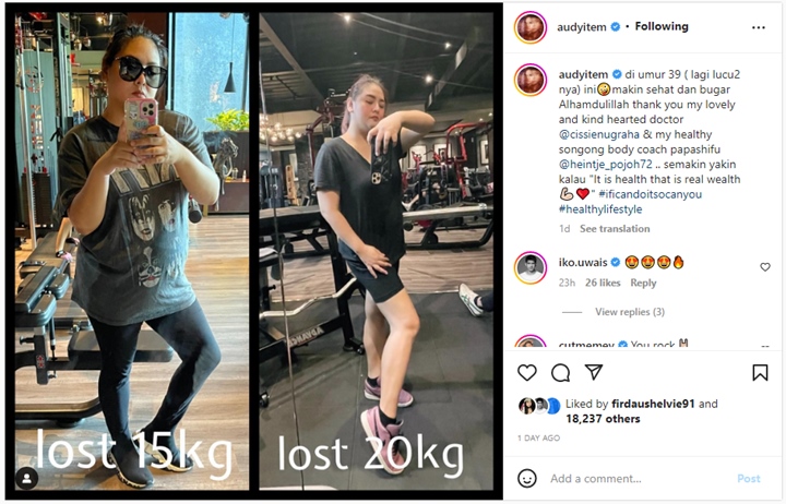 Audy Item Sukses Turunkan BB Hingga 20 Kg, Penampilan Terbaru Bikin Takjub