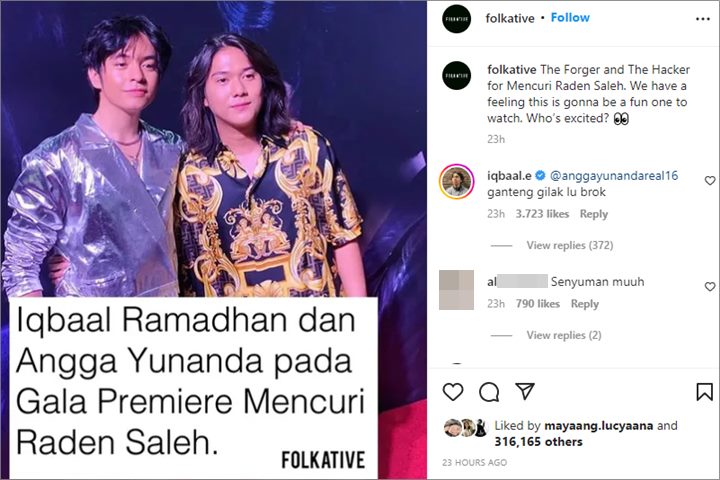 Pesona Angga Yunanda di Red Carpet \'Mencuri Raden Saleh\' Bikin Iqbaal Ramadhan Sampai Beri Komentar