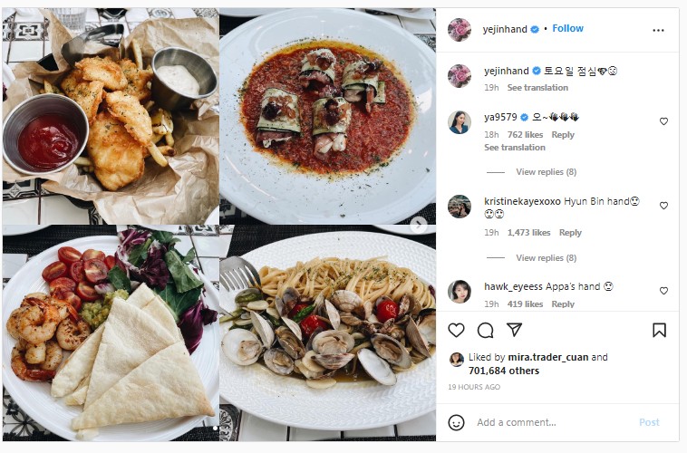 Bumil Makin Doyan Makan, Son Ye Jin Pamer Momen Akhir Pekan Bareng Suami Kesayangan