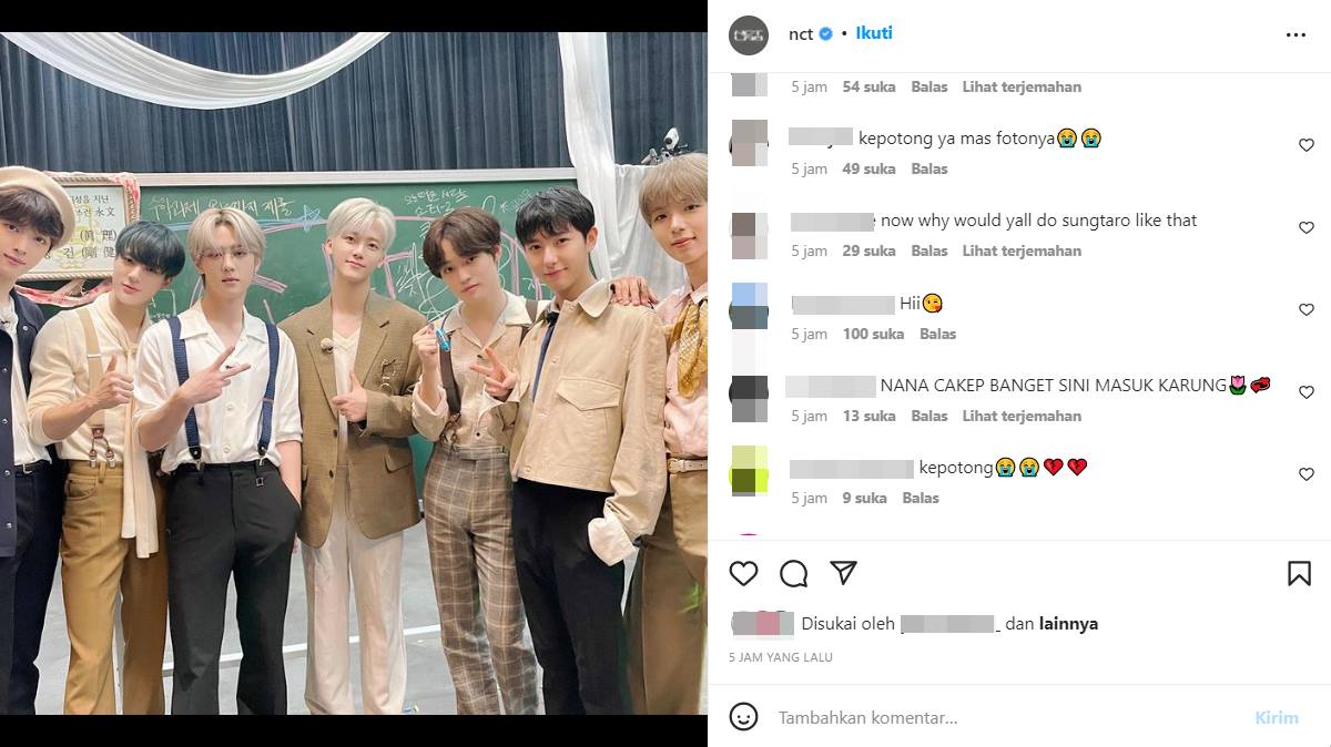 Potret Sungchan dan Shotaro bersama NCT kena crop