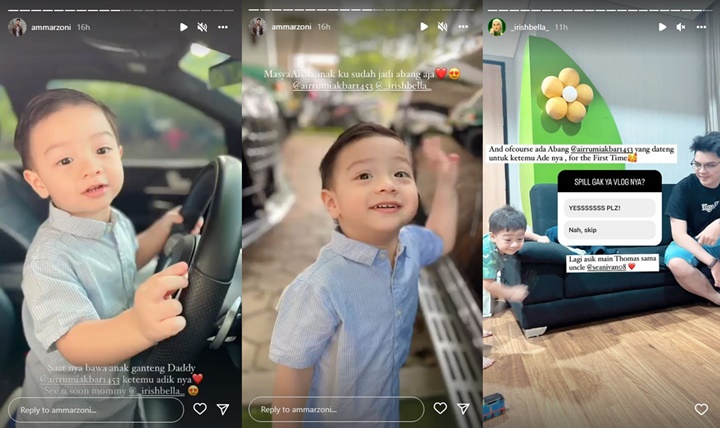 Air Rumi Putra Irish Bella Girang Bakal Ketemu Sang Adik, Dandanan Necis Bikin Gemas