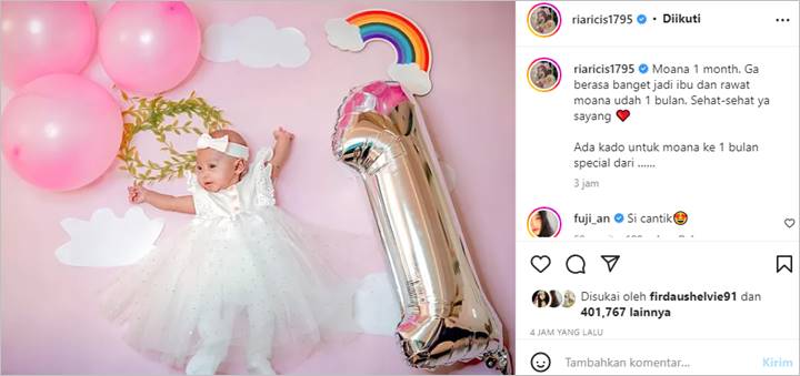 Ria Ricis Peringati Usia Satu Bulan Baby Moana, Bagikan Potret Ini Pancing Rasa Gemas Maksimal