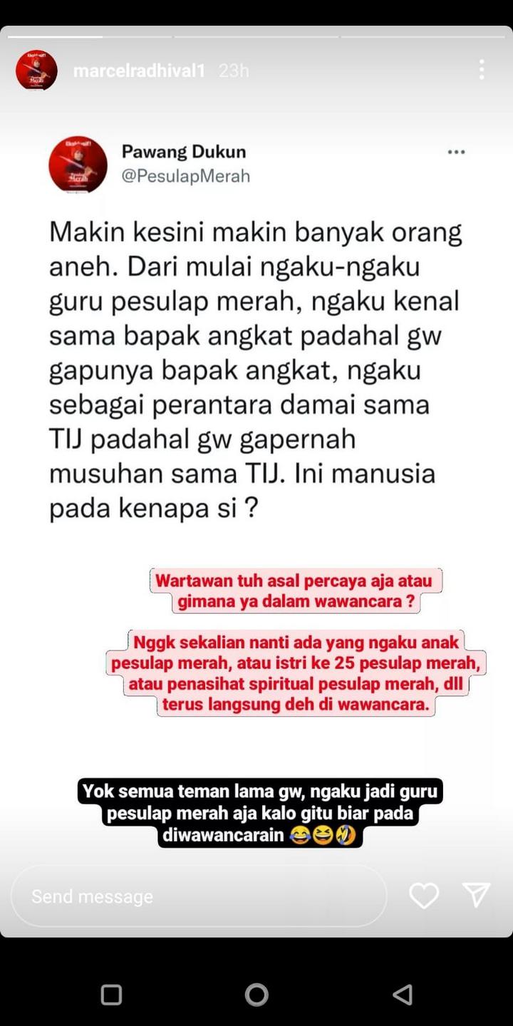 Marcel Radhival Terganggu Banyak yang Ngaku Dekat