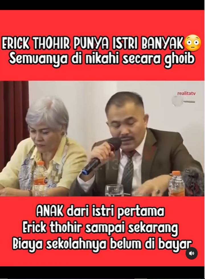 \'Fitnah Keji\', Erick Thohir Polisikan Faizal Assegaf Soal Unggaan Banyak Istri?