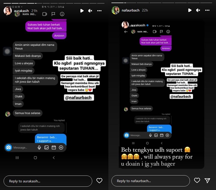 Aura Kasih Mendadak Singgung Sosok Pembenci, Chat dengan Nafa Urbach Bocor
