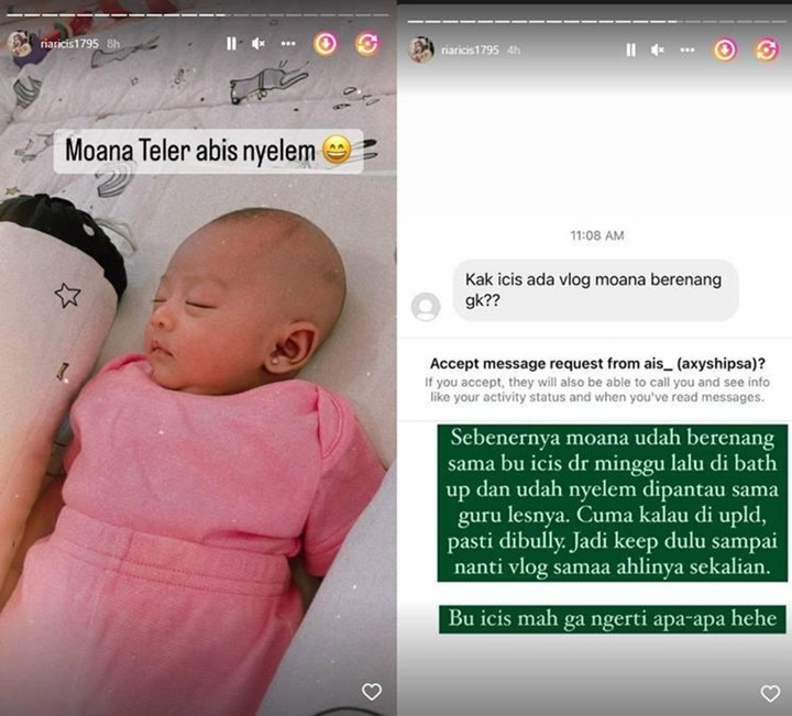 \'Terobsesi\' dengan Laut, Ria Ricis Sudah Ajari Baby Moana Renang Sejak Usia 3 Minggu