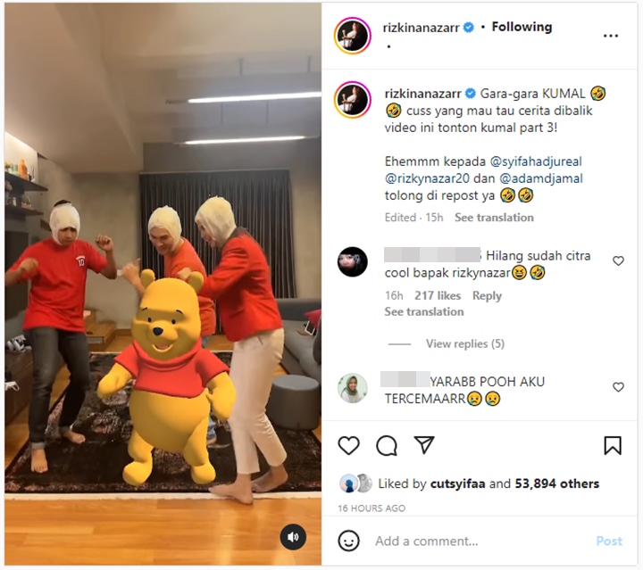 \'Hempas\' Imej Kalem, Rizky Nazar Dan Syifa Hadju Asyik Joget Bareng Pakai Perban Mirip Lucinta Luna