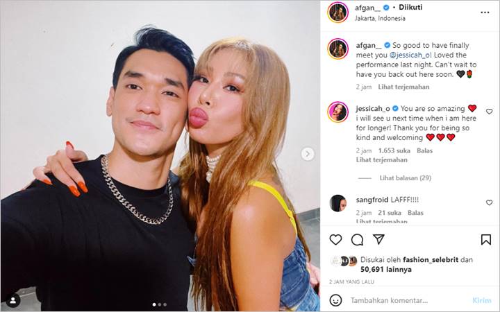 Afgan Pamer Foto Akrab Bareng Jessi, Saling Lempar Pujian