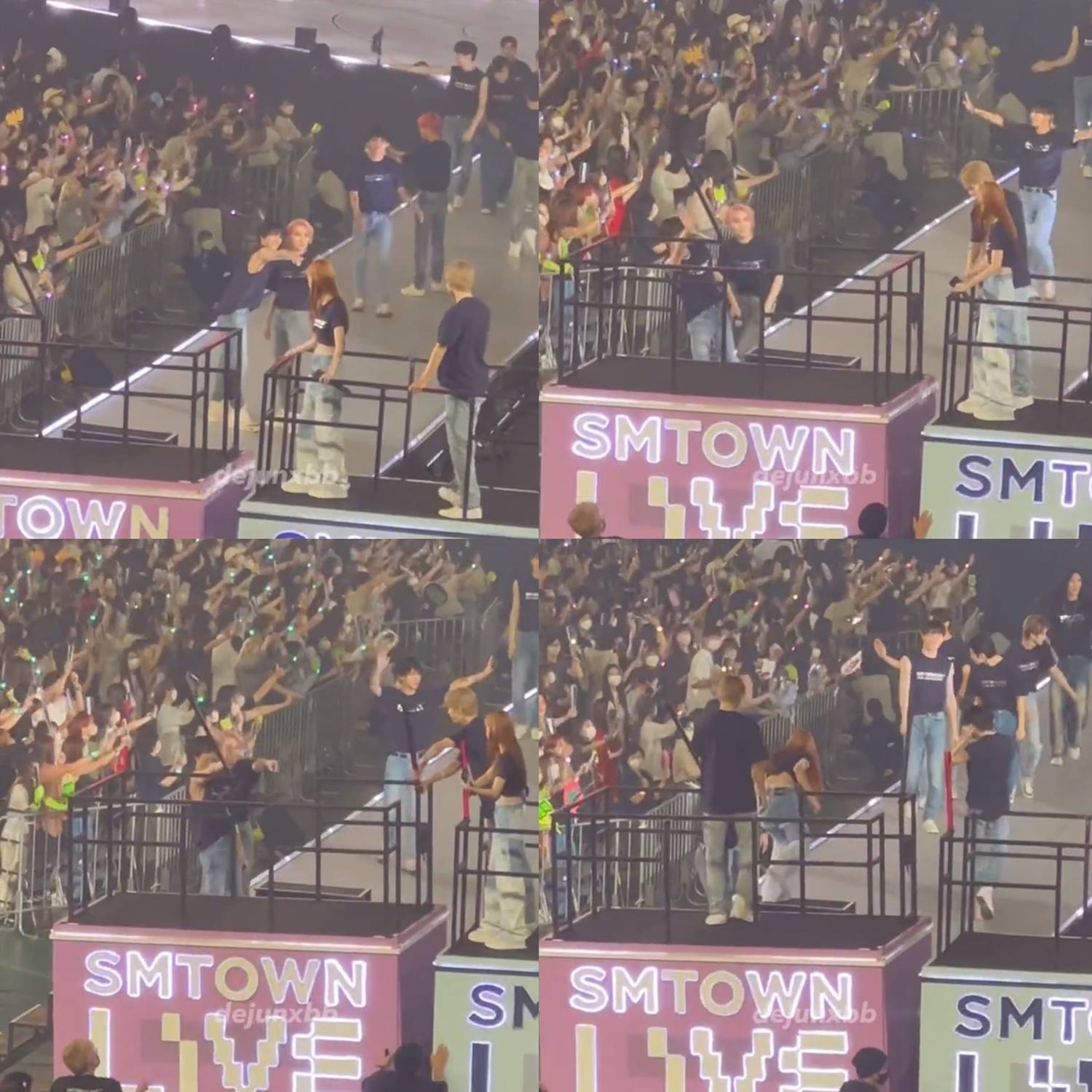 Winter aespa dibantu oleh Shotaro dan Xiaojun NCT di SMTOWN LIVE 2022 Tokyo