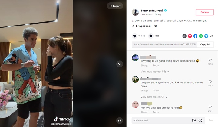Verrell Bramasta Bikin Livy Renata Salting Usai Lakukan Ini