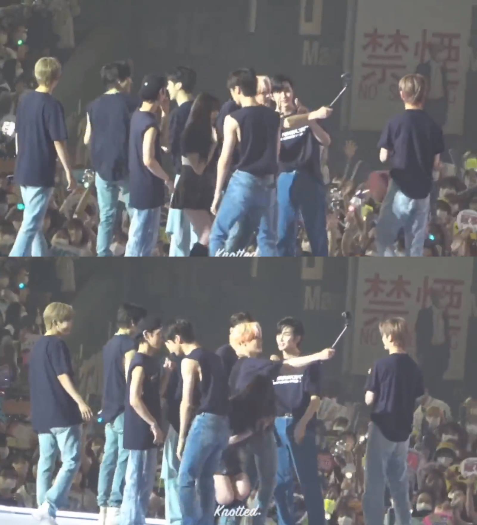 Giselle aespa terjebak di antara anggota NCT di SMTOWN LIVE Tokyo