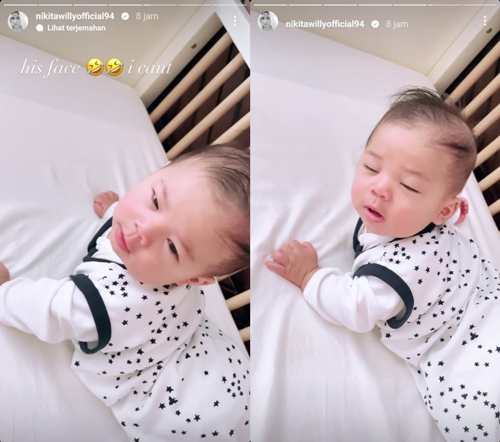 Belum Genap 5 Bulan, Nikita Willy Bagikan Potret Muka Bantal Super Gemas Baby Izz