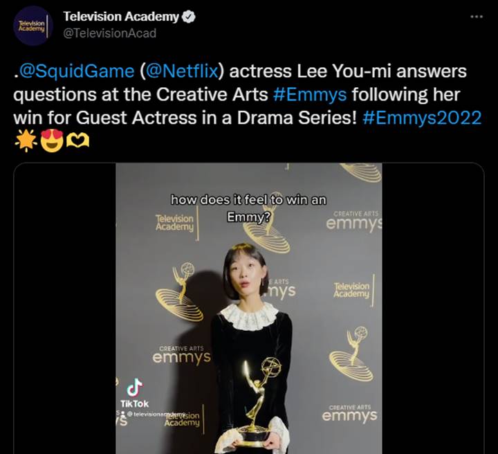 Lee Yoo Mi \'Squid Game\' Jadi Artis Korea Pertama Yang Menang Emmy Award di AS